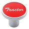 Chrome Air Valve Knob W/ "Tractor" Aluminum Sticker - Red