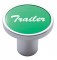 Chrome Air Valve Knob W/ "Trailer" Aluminum Sticker - Green