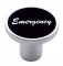 Chrome Air Valve Knob W/ "Emergency" Aluminum Sticker - Black