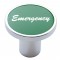 Chrome Air Valve Knob W/ "Emergency" Aluminum Sticker - Green