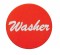 Aluminum "Washer" Sticker - Red