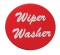 Aluminum "Wiper/Washer" Sticker - Red