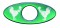 (2/Card) Glossy Chicken Key Hole Guard - Green