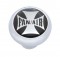 Chrome Deluxe W/ Glossy "Fan/Air" Maltese Cross Sticker - Black