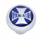 Chrome Deluxe W/ Glossy "Fan/Air" Maltese Cross Sticker - Blue