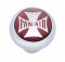Chrome Deluxe W/ Glossy "Fan/Air" Maltese Cross Sticker - Red