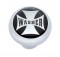 Chrome Deluxe W/ Glossy "Washer" Maltese Cross Sticker - Black