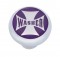 Chrome Deluxe W/ Glossy "Washer" Maltese Cross Sticker - Purple