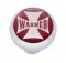 Chrome Deluxe W/ Glossy "Washer" Maltese Cross Sticker - Red