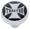 Chrome Deluxe Air Valve Knob W/ Glossy "Tractor" Maltese Cross Sticker - Black