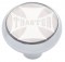 Chrome Deluxe Air Valve Knob W/ Glossy "Tractor" Maltese Cross Sticker - Silver
