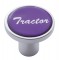Chrome Air Valve Knob W/ Glossy "Tractor" Sticker - Purple