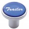 Chrome Air Valve Knob W/ Glossy "Trailer" Sticker - Blue