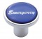 Chrome Air Valve Knob W/ Glossy "Emergency" Sticker - Blue