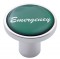 Chrome Air Valve Knob W/ Glossy "Emergency" Sticker - Green