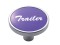 Chrome Short Pin Mount Air Valve Knob W/ Aluminum "Trailer" Sticker - Purple