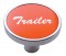Chrome Short Pin Mount Air Valve Knob W/ Aluminum "Trailer" Sticker - Red
