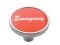 Chrome Short Pin Mount Air Valve Knob W/ Aluminum "Emergency" Sticker - Red