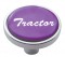 Chrome Short Pin Mount Air Valve Knob W/ Glossy "Tractor" Sticker - Purple