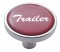 Chrome Short Pin Mount Air Valve Knob W/ Glossy "Trailer" Sticker - Red