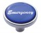 Chrome Short Pin Mount Air Valve Knob W/ Glossy "Emergency" Sticker - Blue