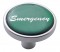 Chrome Short Pin Mount Air Valve Knob W/ Glossy "Emergency" Sticker - Green