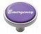 Chrome Short Pin Mount Air Valve Knob W/ Glossy "Emergency" Sticker - Purple