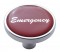 Chrome Short Pin Mount Air Valve Knob W/ Glossy "Emergency" Sticker - Red