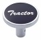 Chrome Long Pin Mount Air Valve Knob W/ Aluminum "Tractor" Sticker - Black