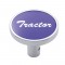 Chrome Long Pin Mount Air Valve Knob W/ Aluminum "Tractor" Sticker - Purple