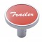 Chrome Long Pin Mount Air Valve Knob W/ Aluminum "Trailer" Sticker - Red