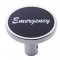 Chrome Long Pin Mount Air Valve Knob W/ Aluminum "Emergency" Sticker - Black