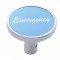 Chrome Long Pin Mount Air Valve Knob W/ Aluminum "Emergency" Sticker - Blue