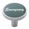 Chrome Long Pin Mount Air Valve Knob W/ Aluminum "Emergency" Sticker - Green