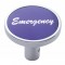 Chrome Long Pin Mount Air Valve Knob W/ Aluminum "Emergency" Sticker - Purple