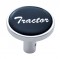 Chrome Long Pin Mount Air Valve Knob W/ Glossy "Tractor" Sticker - Black