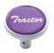 Chrome Long Pin Mount Air Valve Knob W/ Glossy "Tractor" Sticker - Purple