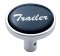 Chrome Long Pin Mount Air Valve Knob W/ Glossy "Trailer" Sticker - Black
