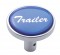 Chrome Long Pin Mount Air Valve Knob W/ Glossy "Trailer" Sticker - Blue