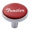 Chrome Long Pin Mount Air Valve Knob W/ Glossy "Trailer" Sticker - Red