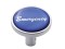 Chrome Long Pin Mount Air Valve Knob W/ Glossy "Emergency" Sticker - Blue