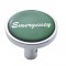 Chrome Long Pin Mount Air Valve Knob W/ Glossy "Emergency" Sticker - Green