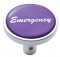 Chrome Long Pin Mount Air Valve Knob W/ Glossy "Emergency" Sticker - Purple