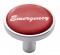 Chrome Long Pin Mount Air Valve Knob W/ Glossy "Emergency" Sticker - Red