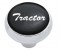 Chrome Deluxe Air Valve Knob W/ Glossy "Tractor" Sticker - Black