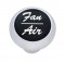Chrome Deluxe Dash Knob W/ Aluminum "Fan/Air" Sticker - Black