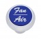 Chrome Deluxe Dash Knob W/ Aluminum "Fan/Air" Sticker - Blue
