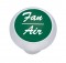 Chrome Deluxe Dash Knob W/ Aluminum "Fan/Air" Sticker - Green