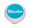 Chrome Deluxe Dash Knob W/ Aluminum "Washer" Sticker - Blue