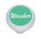 Chrome Deluxe Dash Knob W/ Aluminum "Washer" Sticker - Green
